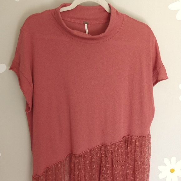 ⭐HOST PICK⭐ Free People Carnival Wild Rose Asymmetrical Mesh Polka Dot Skirt Top - Picture 5 of 14